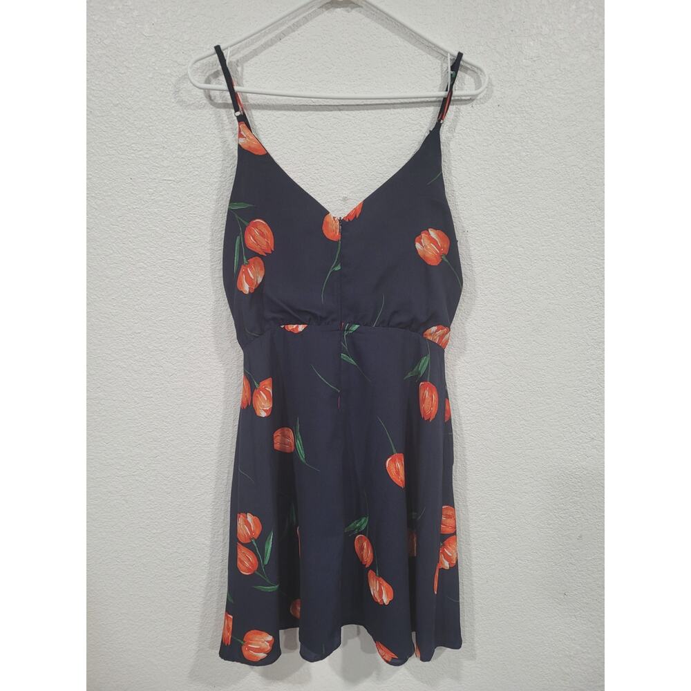 Lush Women's Blue Tulip‎ Dress Size Large Adjustable Straps Wrap Dress #6
